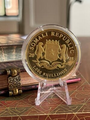 Éléphant de Somalie 2018 Wildlife Gold 2 Pièce d'or de 1 oz représentant un éléphant de Somalie (2018), revers