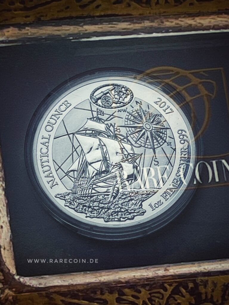 Серебряная монета Морская Руанда 2017 Санта-Мария 1 унция