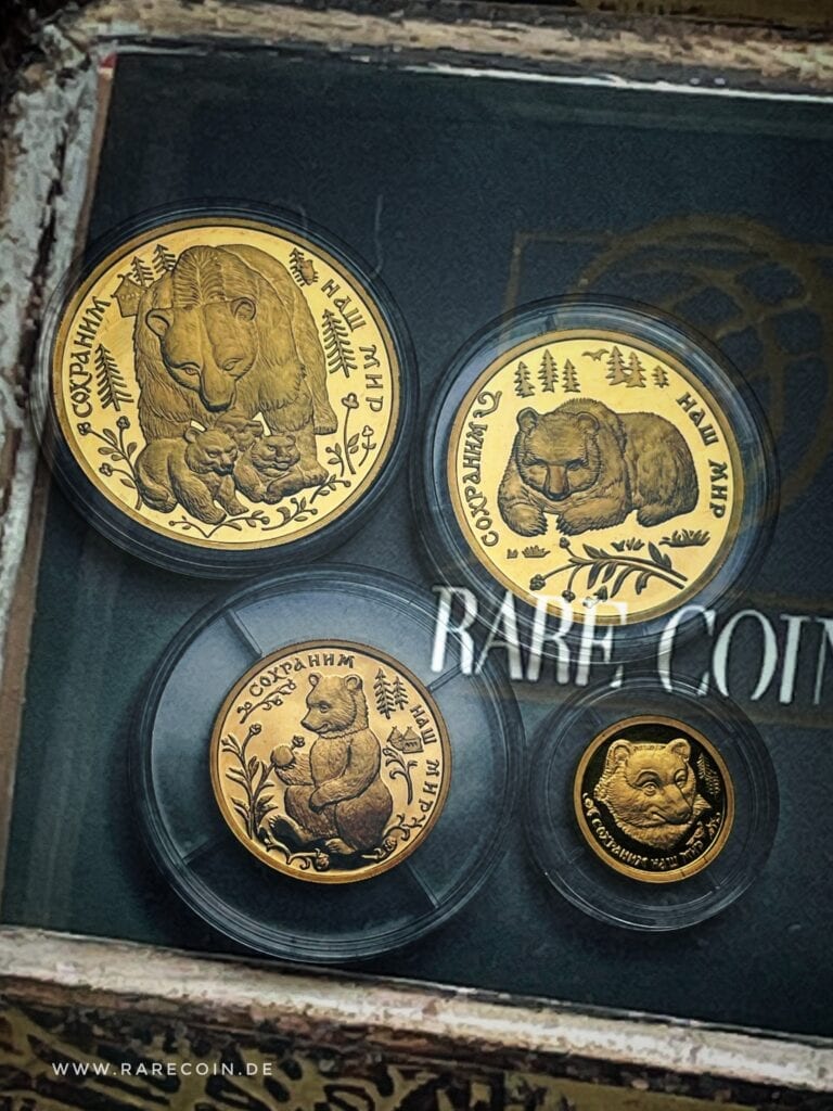 Gold coin bear set of 4 1993 Russia