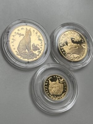 Moneda de oro-Lince-Set-3-1995-Rusia_3 Juego de 3 monedas de oro lince 1995 Rusia