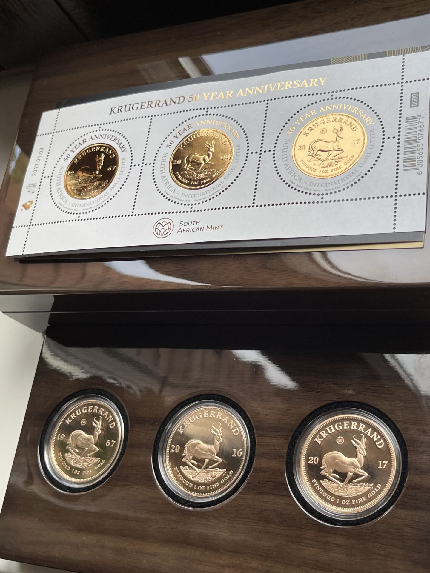 Krugerrand Vintage 3 Coin Set 1967 2016 2017 3 Oz Gold SA Mint