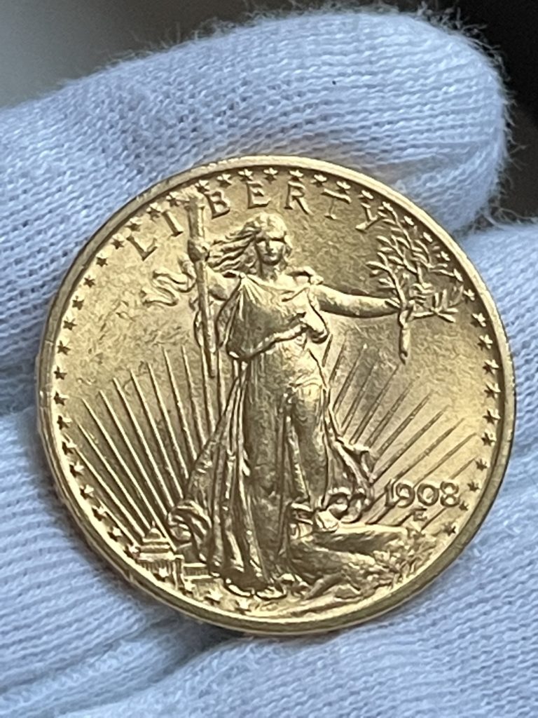 20美元圣高登斯双鹰1908