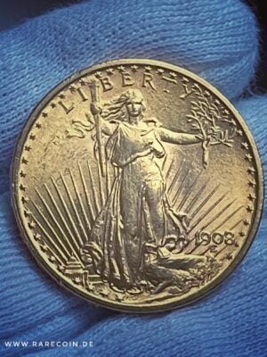 Moneta da 20 dollari St Gaudens Double Eagle 1908_3 Moneta da 20 dollari St Gaudens Double Eagle del 1908