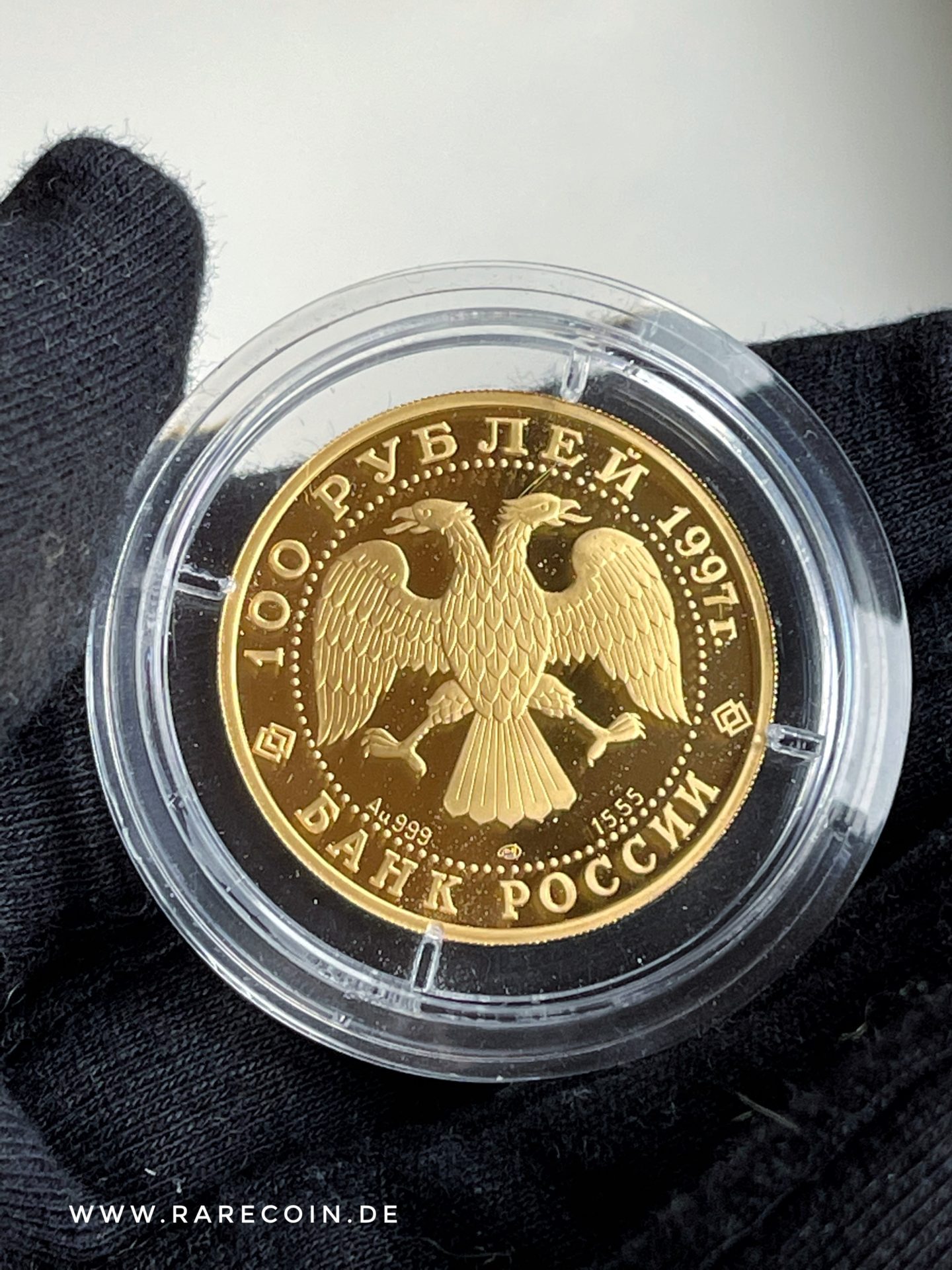 100 Rubel 1997 Eisbär Russland Goldmünze