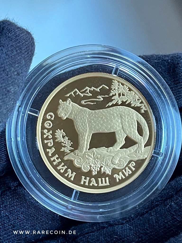 100 rubli 2011 Leopard Russia moneta d'oro