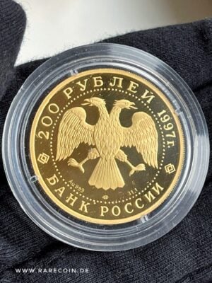 200 rubli 1997 orso polare Russia moneta d'oro