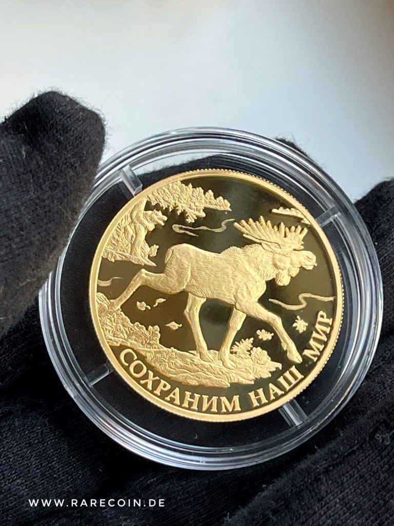 200 rubli 2015 moneta d'oro alce Russia