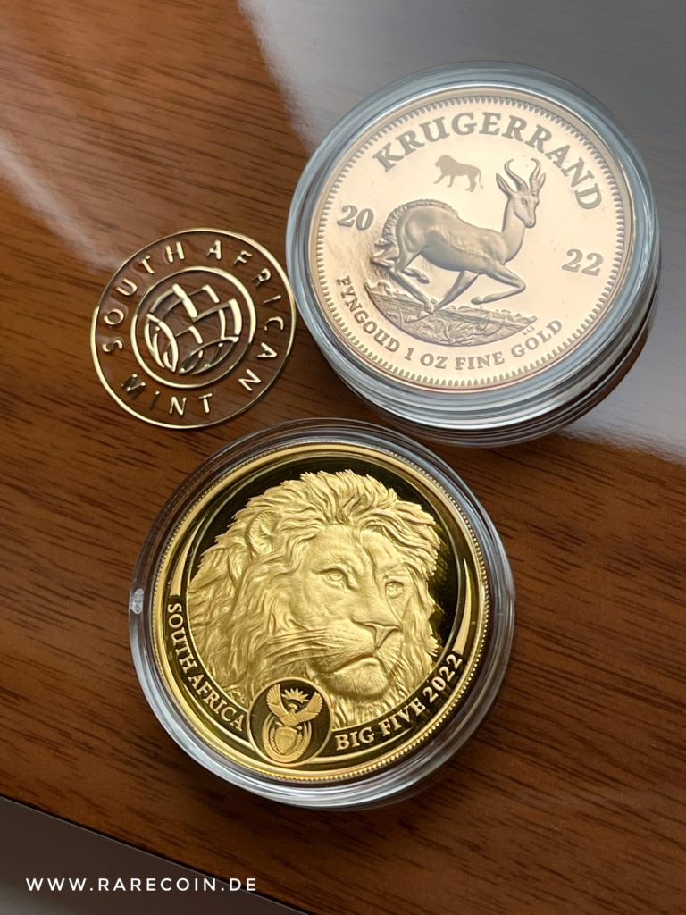 Big Five Lion 2022 Privy Set Krugerrand Oro