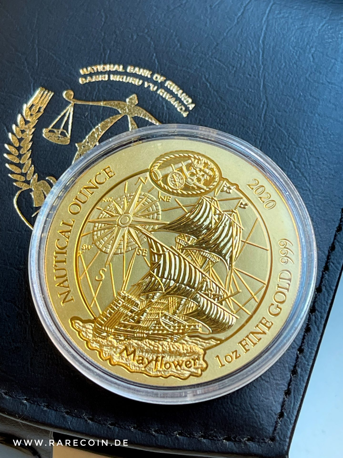 Руандийская морская унция Mayflower 2020 Gold