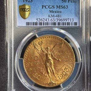 50 Pesos 1923 Centenario Gold