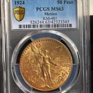 50 Pesos 1924 Centenario Gold