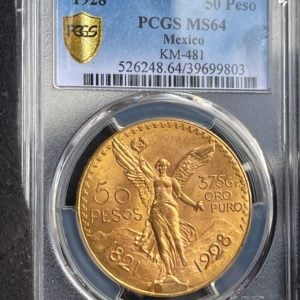 50 Pesos 1928 Centenario Gold