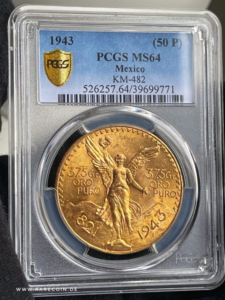 50 песо 1943 года, золото Centenario
