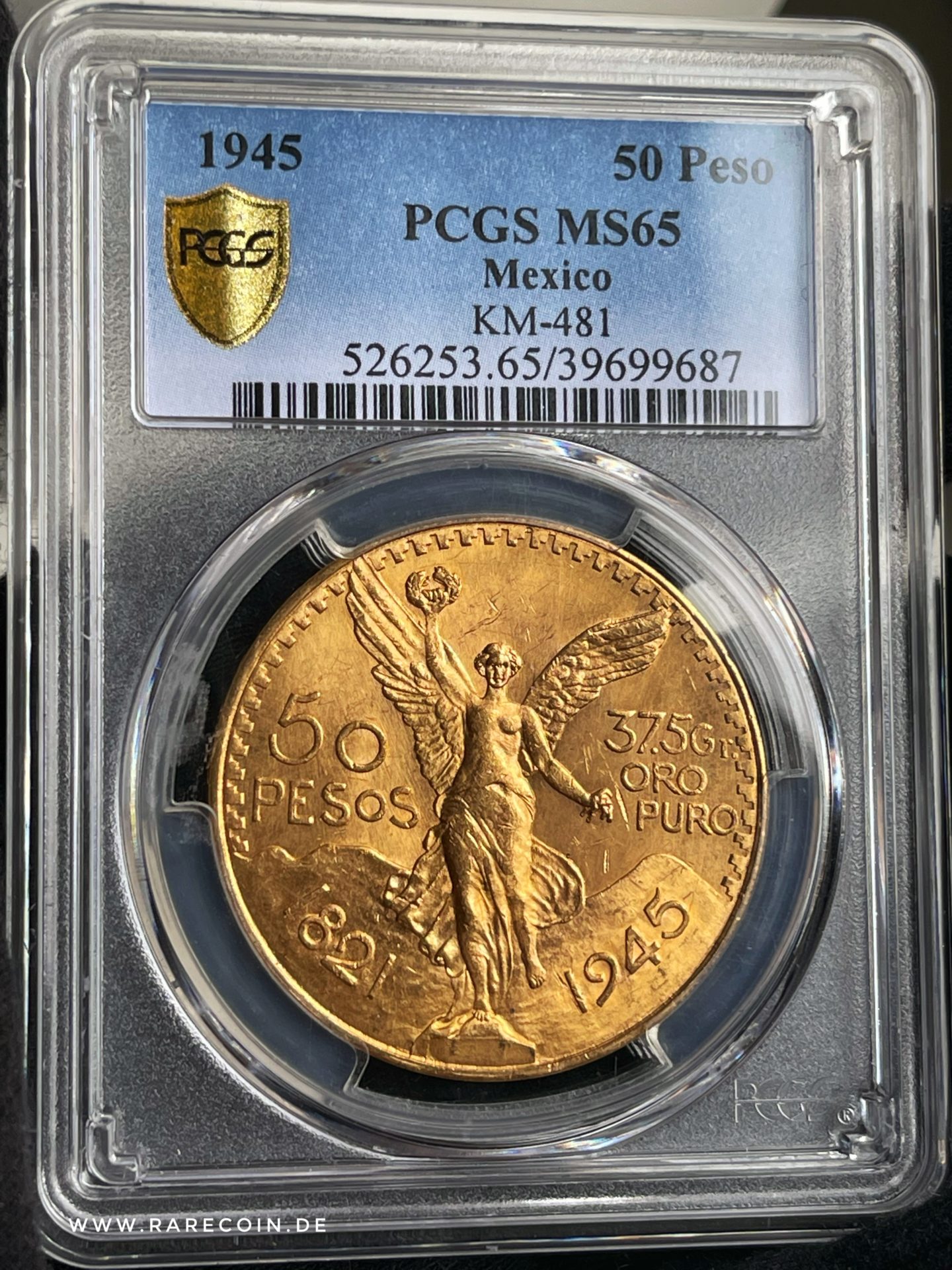 50 Pesos 1945 Centenario Gold