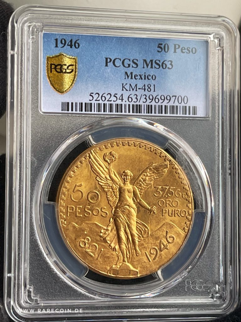 50 песо 1946 года, золото Centenario