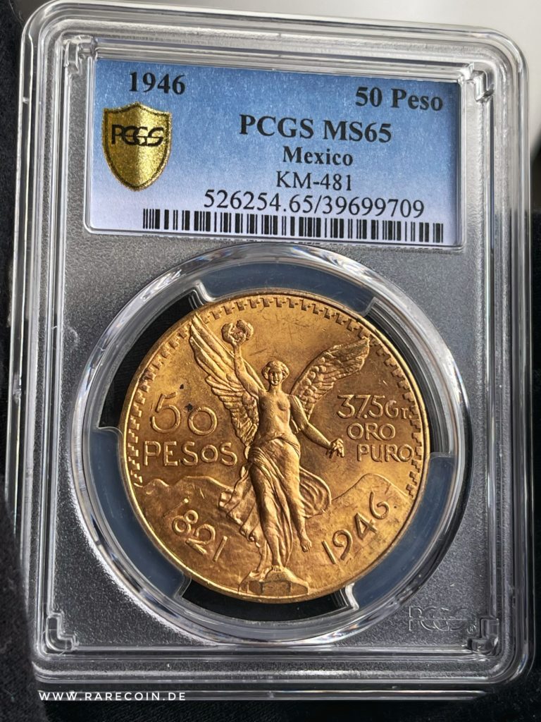 50 Pesos 1946 Centenario Gold