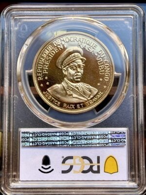 100-francs-congo-1965-5-anniversary-independence-pcgs-pr65cam_3 100 Congolese francs, 1965, 5th anniversary of independence