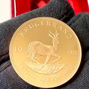 Pièce de 1998 Kruegerrand d'Afrique du Sud, 1 oz, or, épreuve numismatique, avec étui, COA111