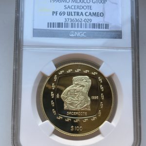 100 Pesos Mexiko Sacerdote 1996 NGC PF69 UCAM