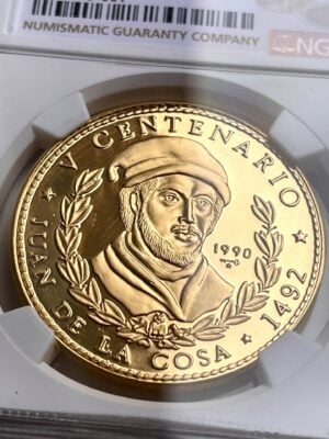 古巴 100 比索 1990 胡安德拉科萨 NGC PF68 UCAM