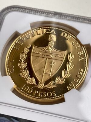 古巴-100-比索-1992-西班牙-君主-NGC-PF68-ucam_3 古巴 100比索 1992年 西班牙君主 NGC PF68 UCAM