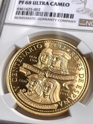古巴 100比索 1992年 西班牙君主 NGC PF68 UCAM