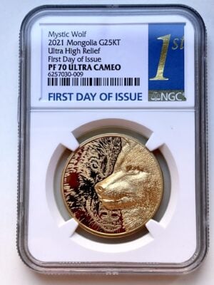 神秘狼 2021 蒙古 1oz NGC PF70 UCAM COA 009