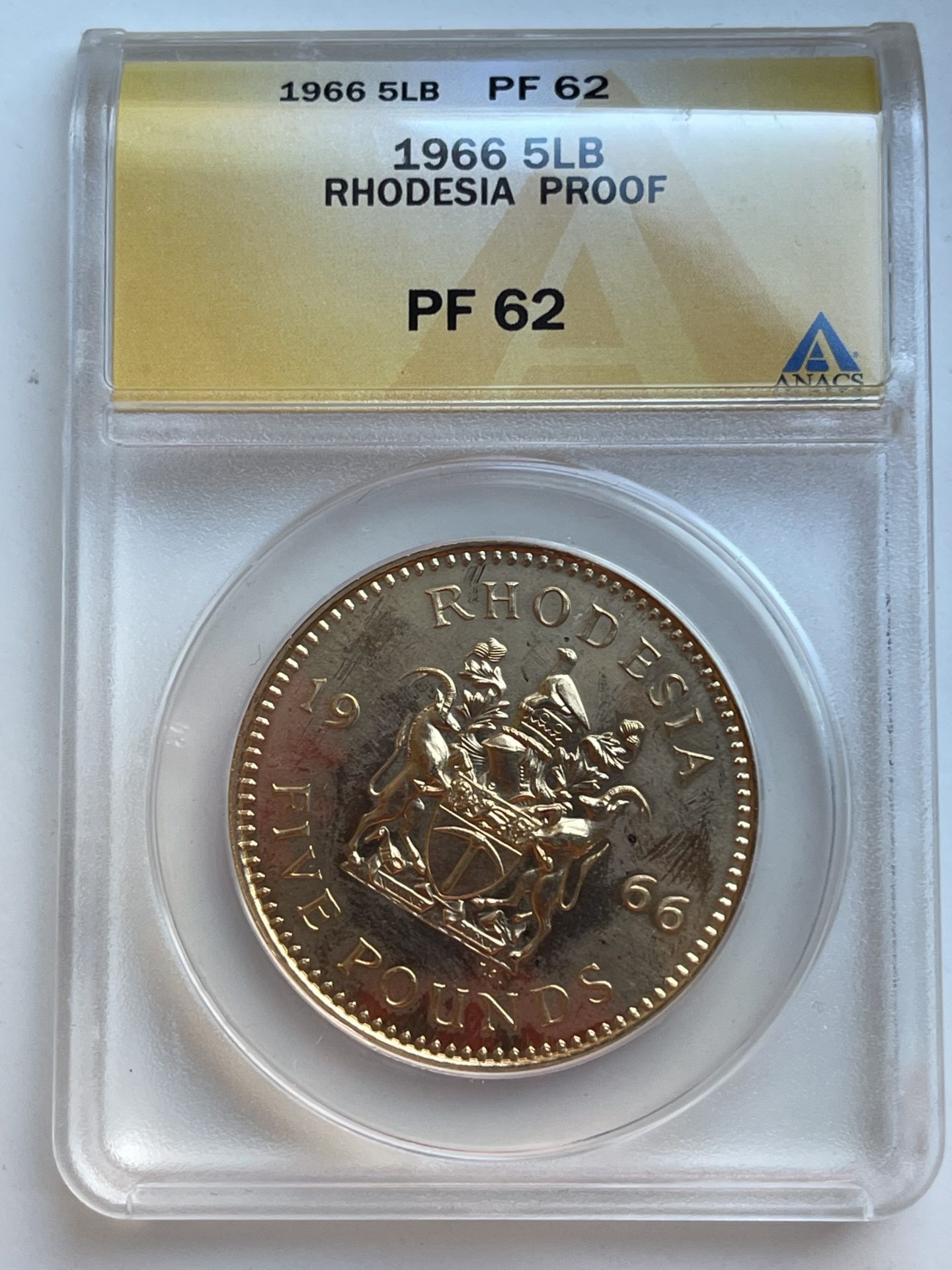 Rhodesien 1966 5 Pfund Proof PF62 ANACS