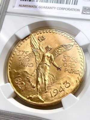 Centenario 50 Pesos 1943 NGC MS64