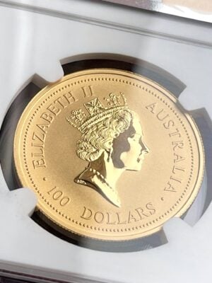 Australia-Lunar-I-Series-Tiger-1998-$100-NGC-MS70-1oz_4 Australia – Serie Lunar I – Tigre – 1998 – 100 dólares – NGC MS70 – 1 onza de oro