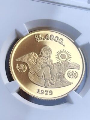 玻利维亚——《孩子之年》——4000比索玻利维亚诺——1979年——NGC PF69 Ultra Cameo