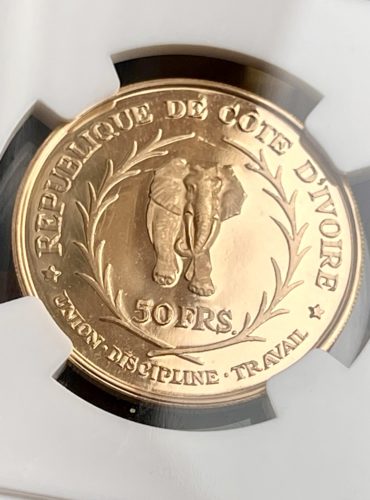 Costa de Marfil - 50 Francs Gold Proof - 1966 - Felix Houphouet-Boigny