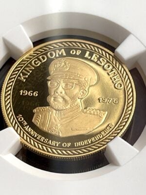 莱索托 – 莫舒霍 II – 100 马洛蒂 – 1976 – NGC PF68 超级客串