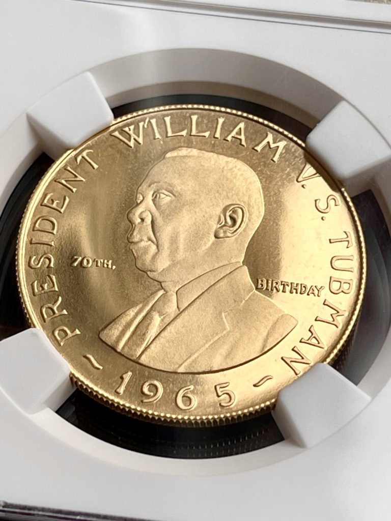 Liberia – 30 Dollar Gold – 1965 – Tubman – 70. Geburtstag – MGC PF68 Ultra Cameo