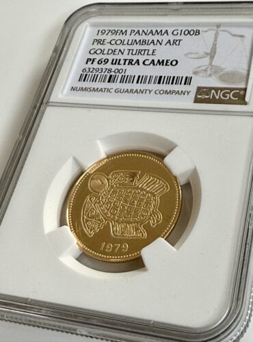 Panama 1979 100 Balboas Goldene Schildkroete NGC PF69 UCAM