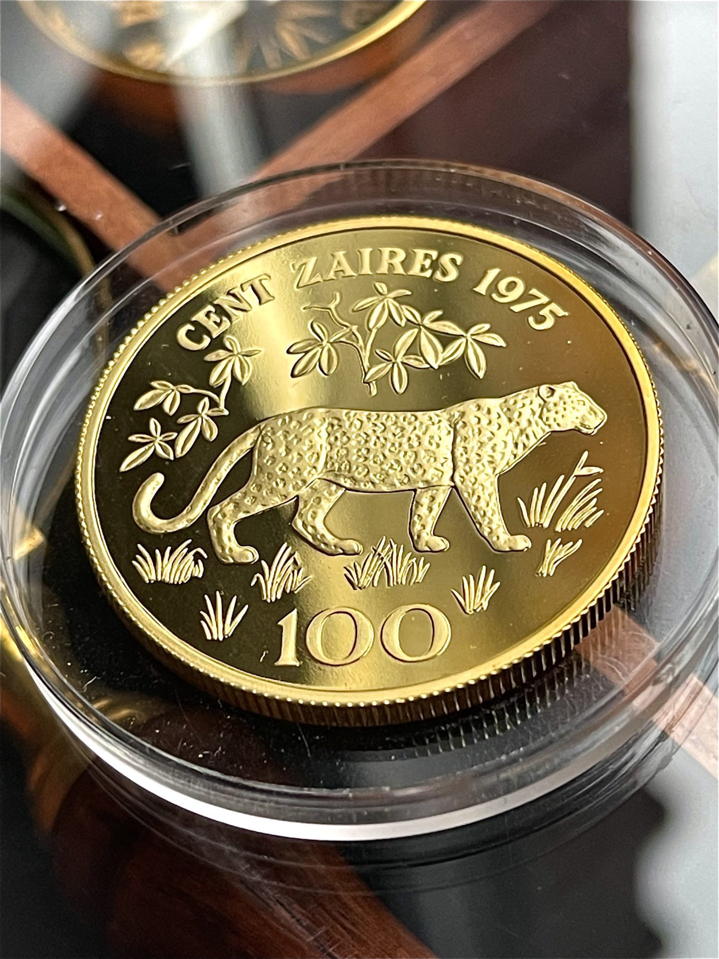 Заир 1975 - WWF - леопардовая горилла окапи - набор пробных золотых и серебряных монет