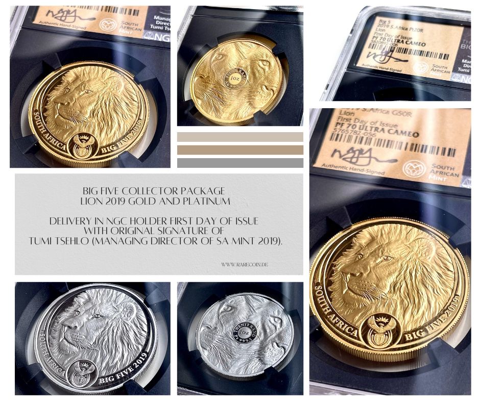 Big Five Gold Platinum Lion Collector Package