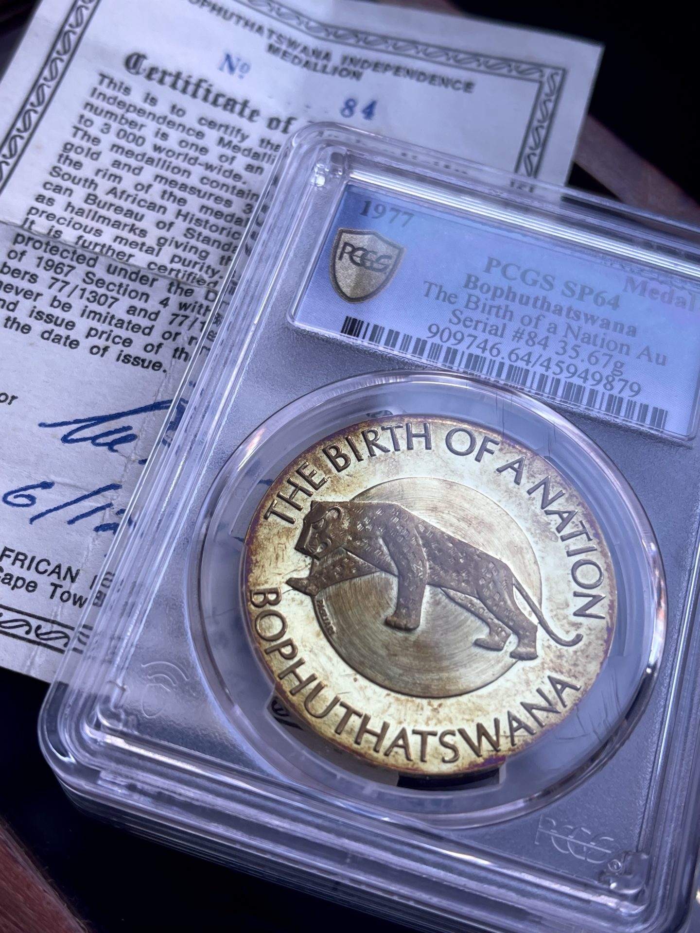 Bophuthatswana - 1977 - The Birth of a Nation - Gold Medaille - PCGS SP64