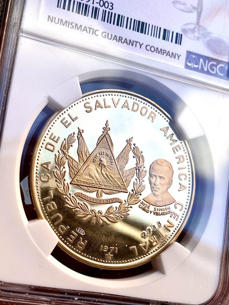 EL SALVADOR 200 COLONES – 150 YEARS OF INDEPENDENCE – NGC PF67 ULTRA CAMEO