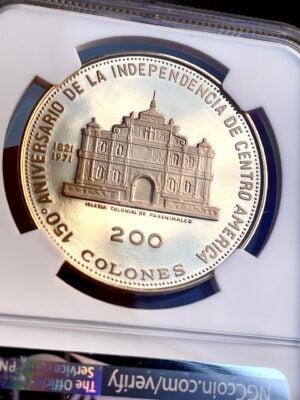 萨尔瓦多-1971-200-科隆-独立150年-NGC-PF67-ucam_4 埃尔萨尔瓦多 200 科隆 – 独立150周年 – NGC PF67 超卡米奥