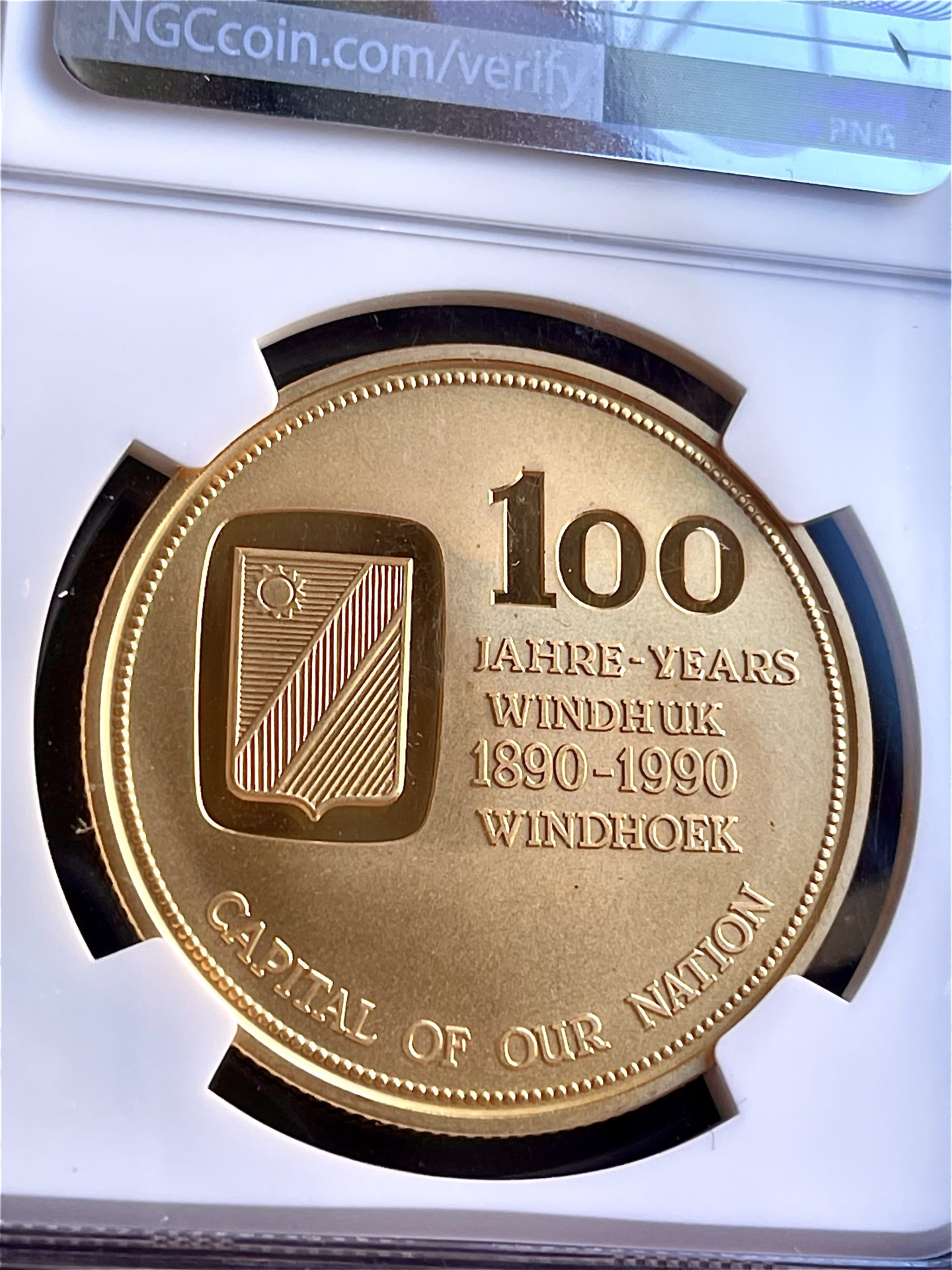 Namibia 100 Jahre Windhoek 1990 Gold