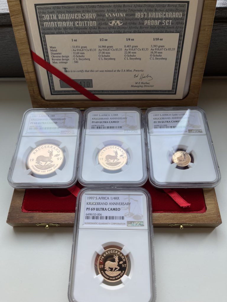 Krugerrand 1997 30th Anniversary Mint Mark Edition set NGC