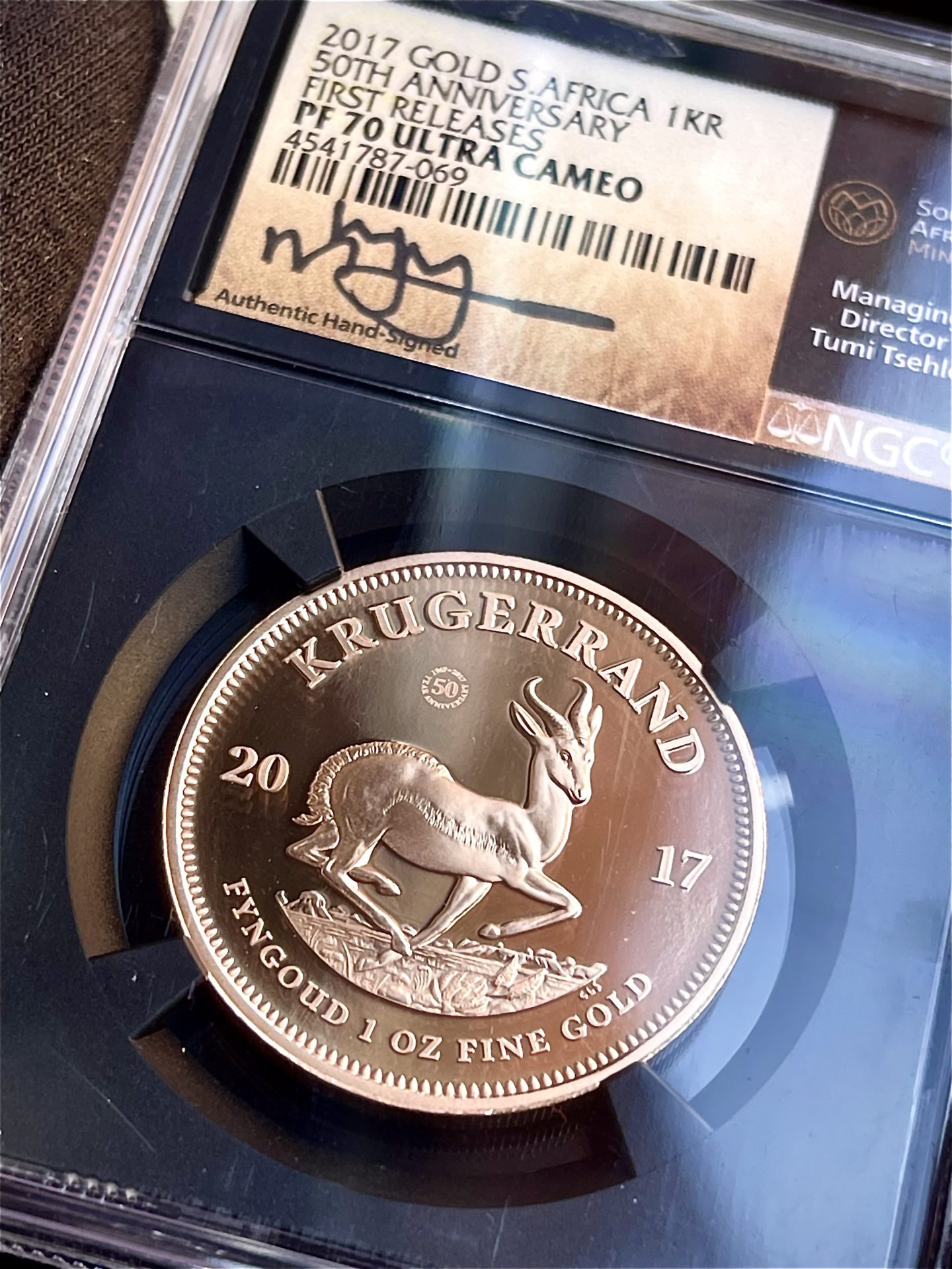 Krugerrand 2017 50th anniversary first releases NGC PF 70 UCAM
