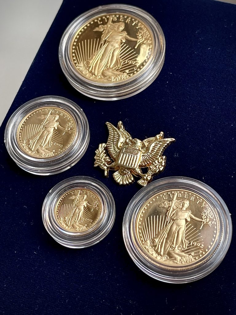 Ensemble en or épreuve numismatique USA American Eagle 1992