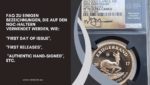 NGC-certified Krugerrand with special markings such as First Day of Issue, First Releases and Authentic Hand-Signed on the holder.