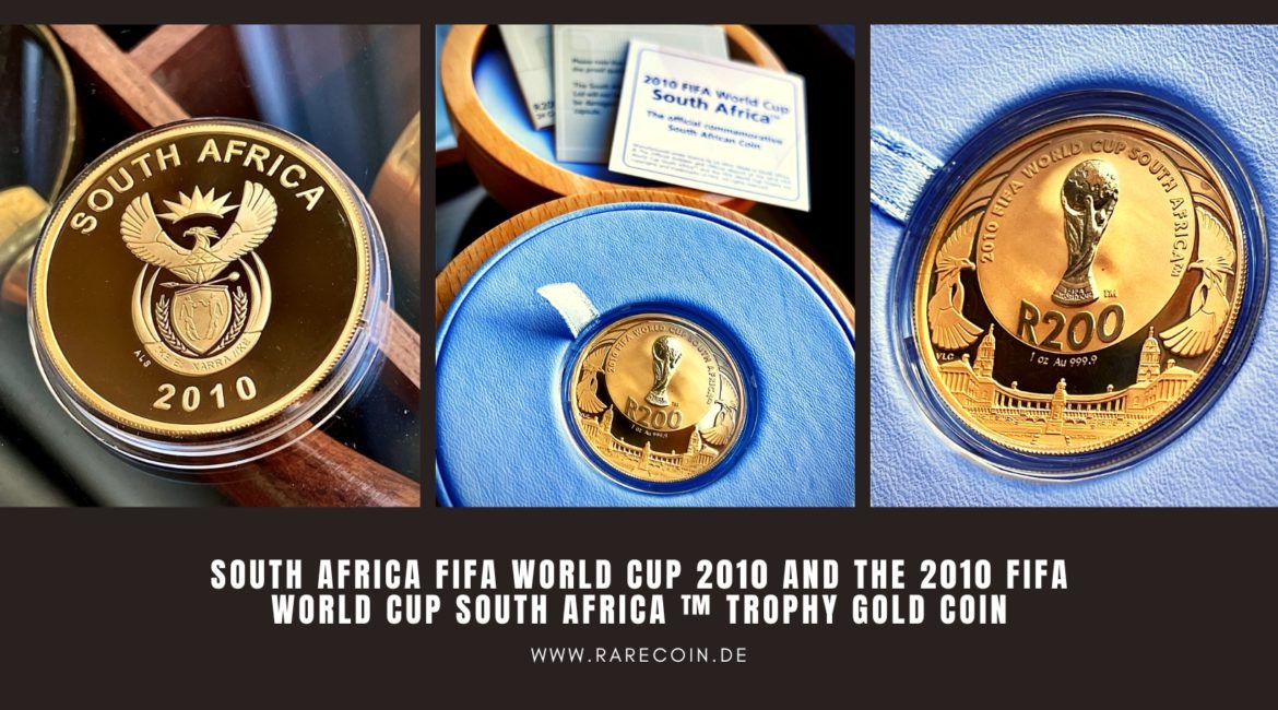 Südafrika FIFA Fussball-Weltmeisterschaft 2010 und die FIFA Fussball-Weltmeisterschaft Südafrika 2010 ™ Trophäe Goldmünze