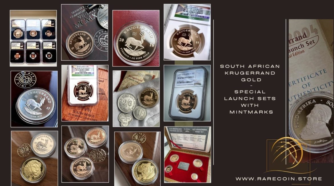 Krugerrand Gold sudafricano - Sets especiales de lanzamiento de Krugerrand con marcas de ceca