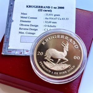 Krugerrand 2000 or épreuve numismatique 1 oz COA