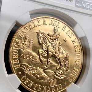 Mexique 1962 médaille Cinco de Mayo ngc ms67