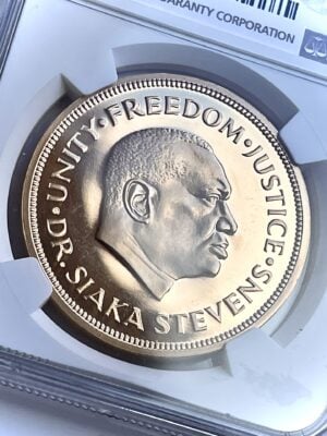 塞拉利昂 1974 一个利昂 10 年银行周年 NGC PF68 超客串